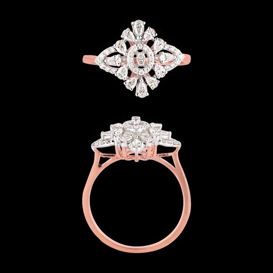 18K Two Tone Gold Diamond Ring - 0.594ct VVS-VS-GH