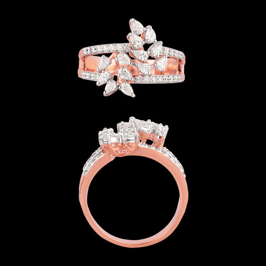 18K Two Tone Gold Diamond Ring - 0.643ct VVS-VS-GH