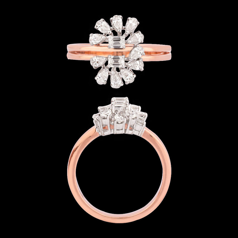 18K Two Tone Gold Diamond Ring - 0.621ct VVS-FG