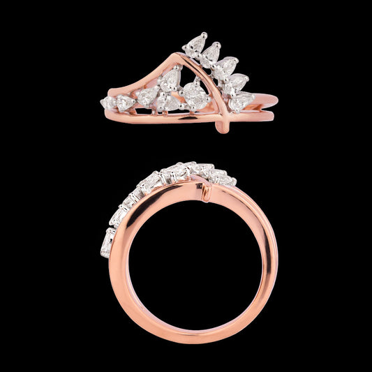18K Two Tone Gold Diamond Ring - 0.501ct VVS-FG