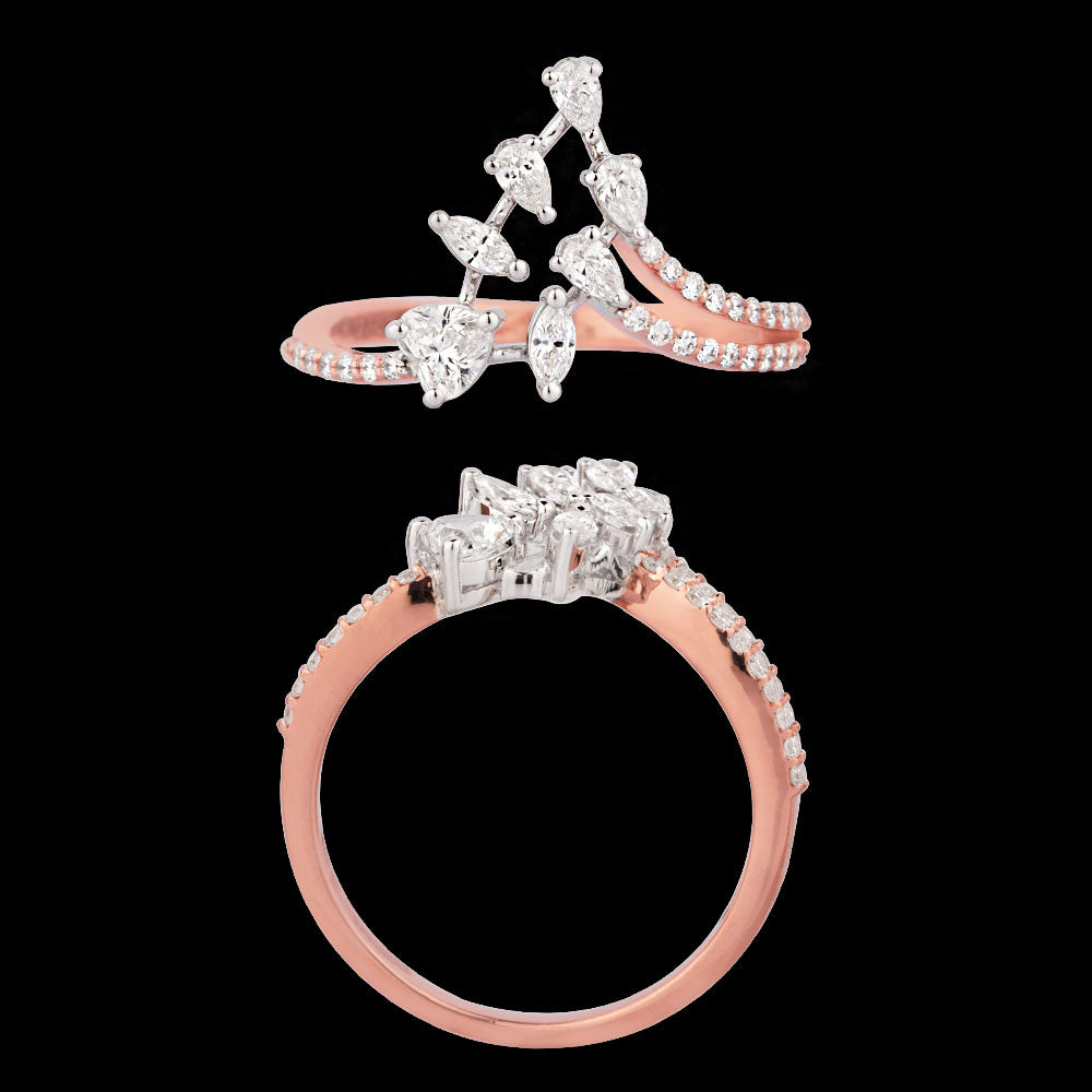 18K Two Tone Gold Diamond Ring - 0.56ct VVS-FG