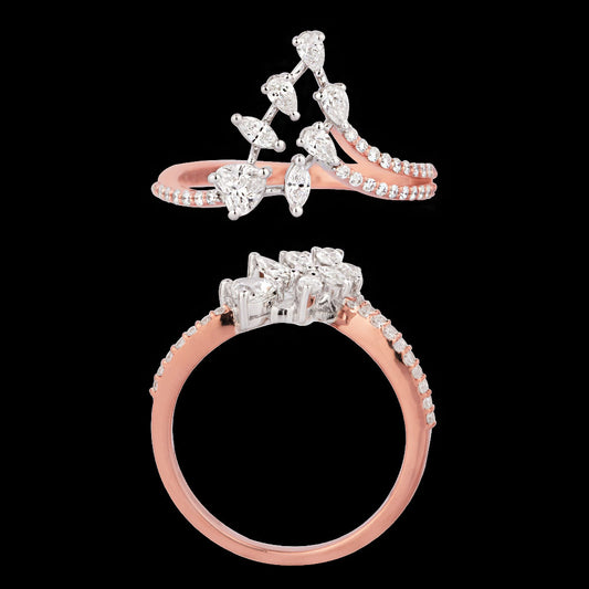 18K Two Tone Gold Diamond Ring - 0.56ct VVS-FG