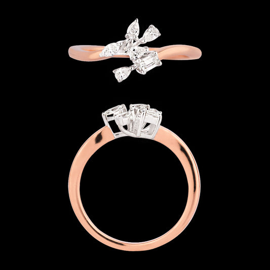 18K Two Tone Gold Diamond Ring - 0.271ct VVS-FG