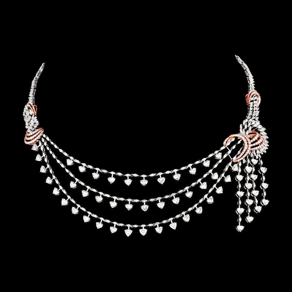 18K Two Tone Gold Diamond Necklace - 16.42ct VVS-EF
