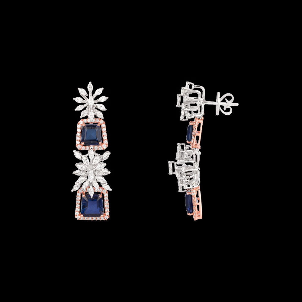 18K Two Tone Gold Diamond Jewellery - 3.12ct VVS-EF with Colour Stones