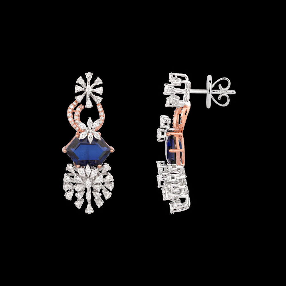 18K Two Tone Gold Diamond Jewellery - 2.8ct VVS-EF with Colour Stones
