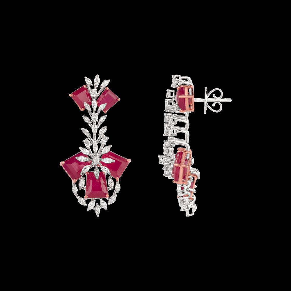 18K Two Tone Gold Diamond Jewellery - 1.9ct VVS-EF with Colour Stones