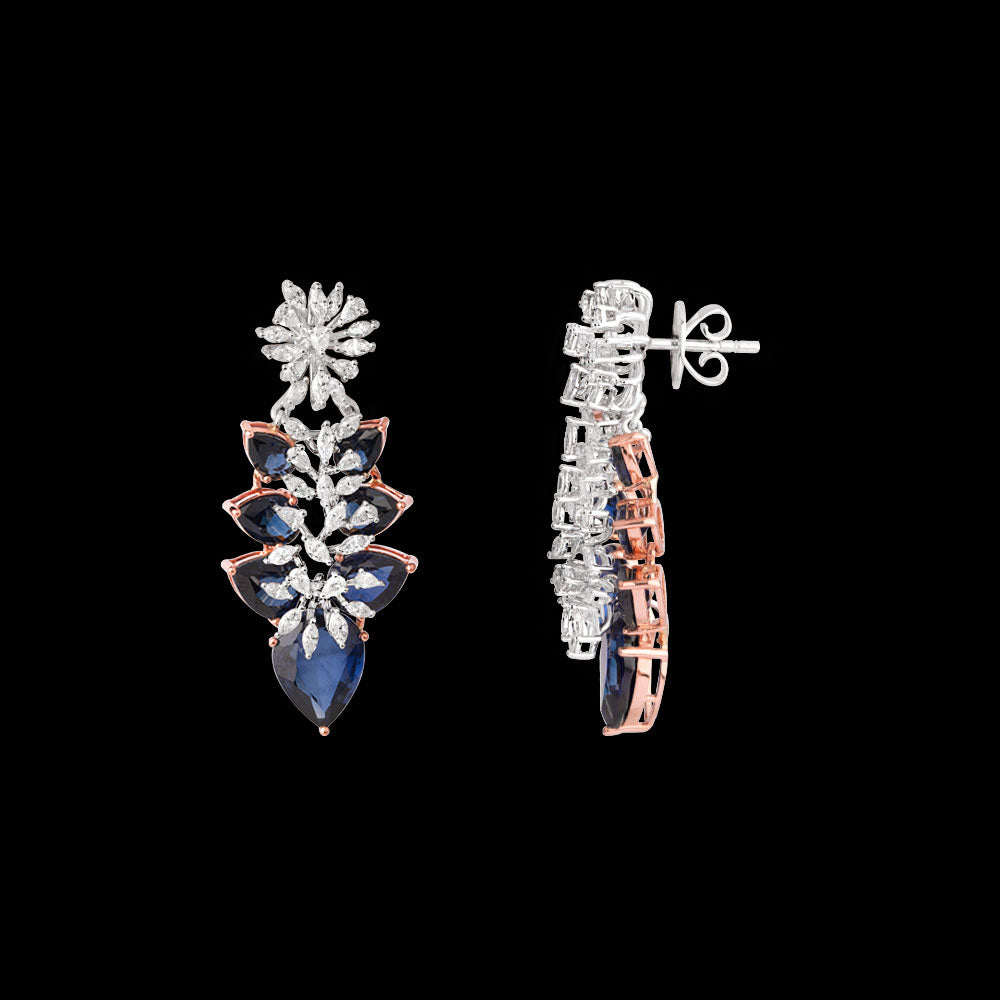 18K Two Tone Gold Diamond Jewellery - 2.12ct VVS-EF with Colour Stones