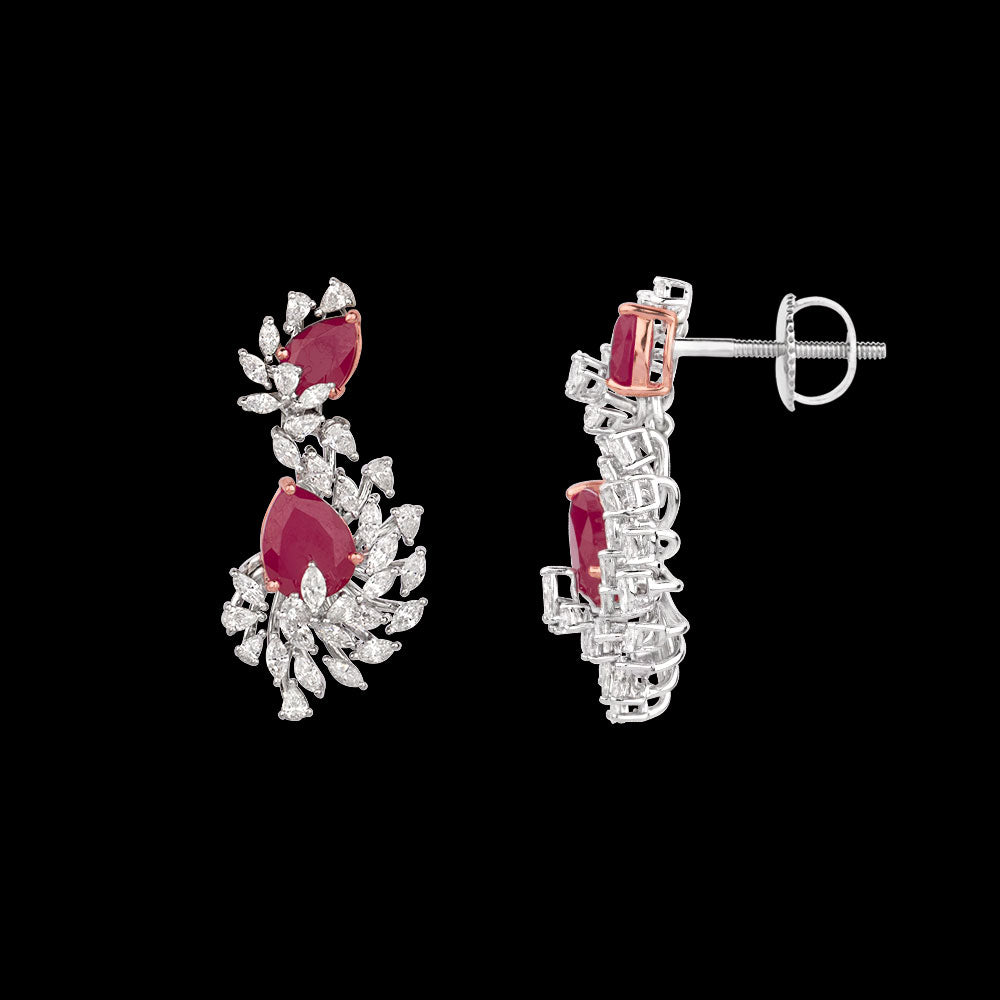 18K Two Tone Gold Diamond Jewellery - 2.44ct VVS-EF with Colour Stones