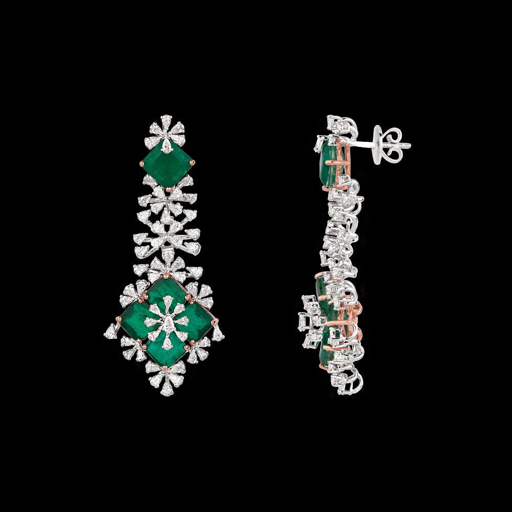 18K Two Tone Gold Diamond Jewellery - 4.14ct VVS-EF with Colour Stones
