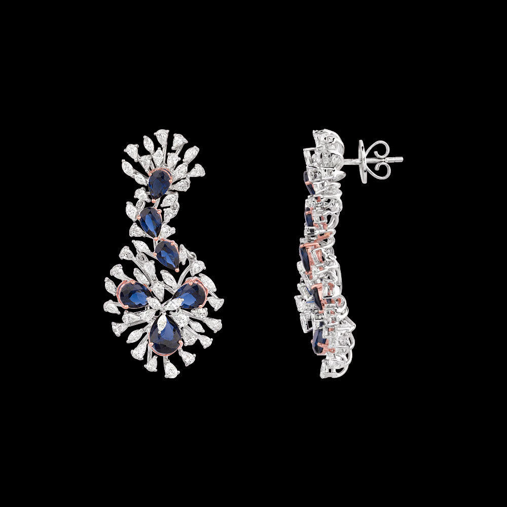 18K Two Tone Gold Diamond Jewellery - 3.98ct VVS-EF with Colour Stones
