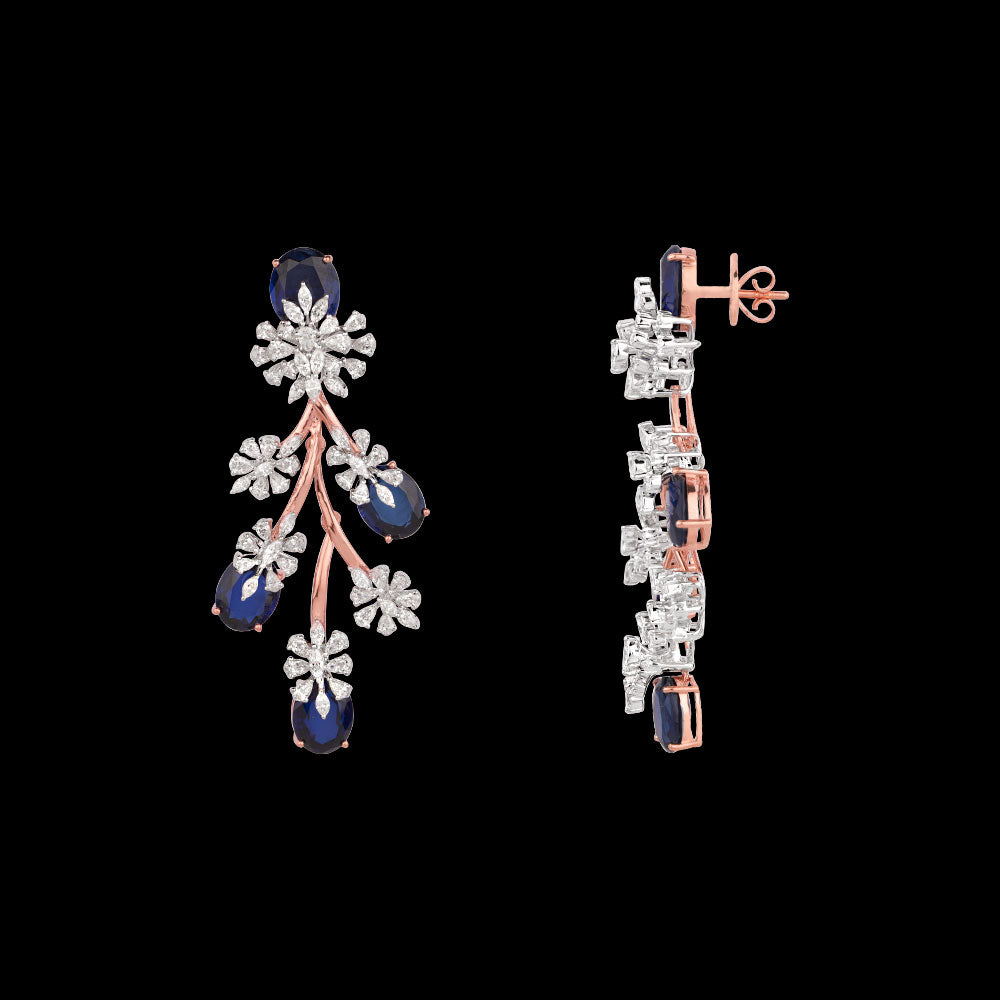 18K Two Tone Gold Diamond Jewellery - 5.46ct VVS-EF with Colour Stones