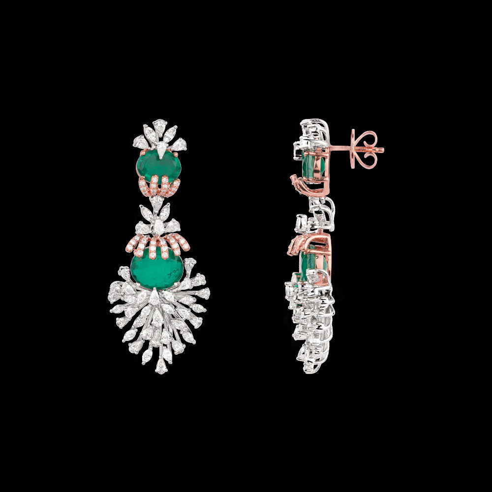 18K Two Tone Gold Diamond Jewellery - 4.41ct VVS-EF with Colour Stones