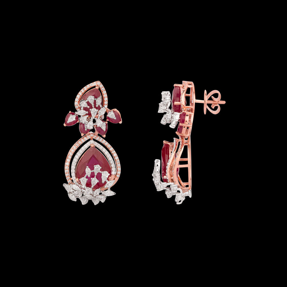 18K Two Tone Gold Diamond Jewellery - 3.19ct VVS-EF with Colour Stones