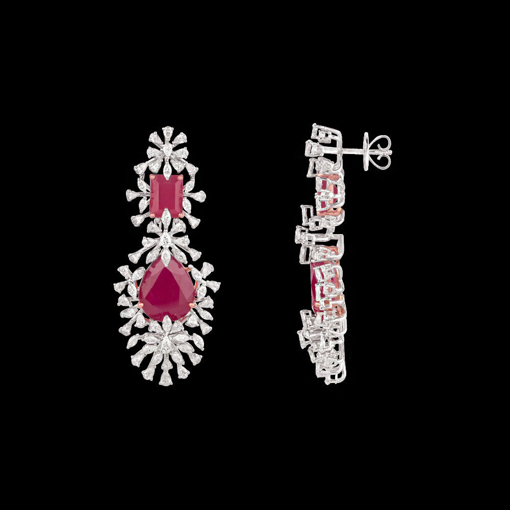 18K Two Tone Gold Diamond Jewellery - 4.95ct VVS-EF with Colour Stones