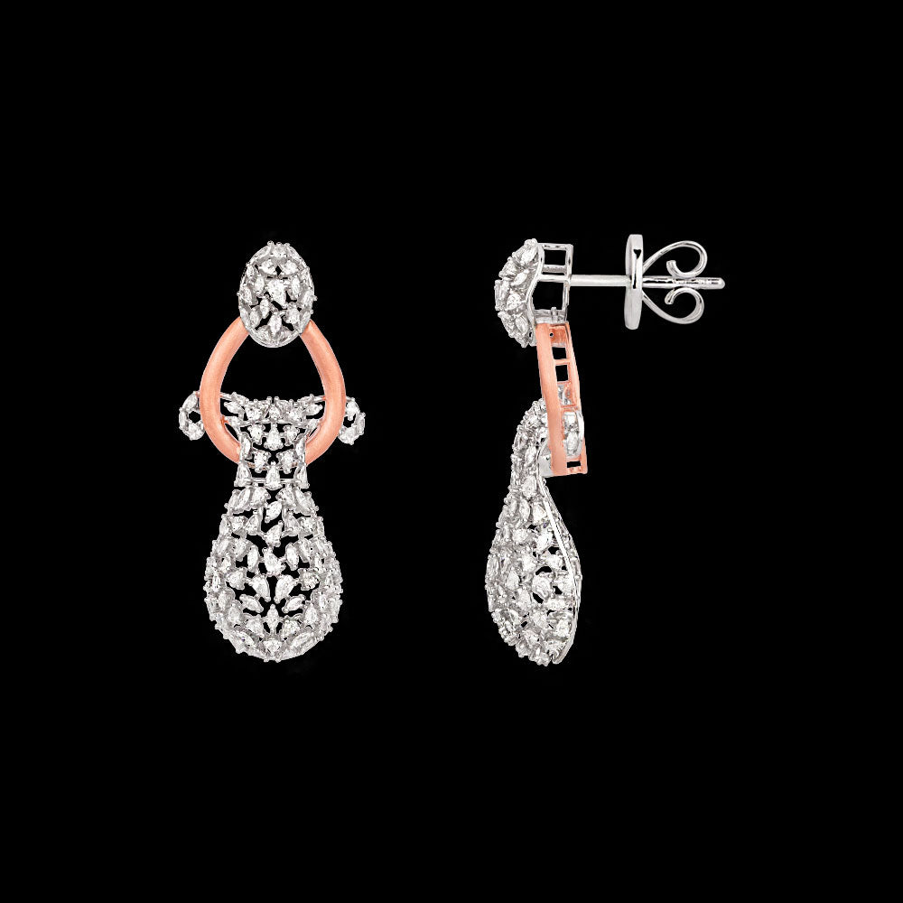 18K Two Tone Gold Diamond Jewellery - 4.31ct VVS-EF with Colour Stones