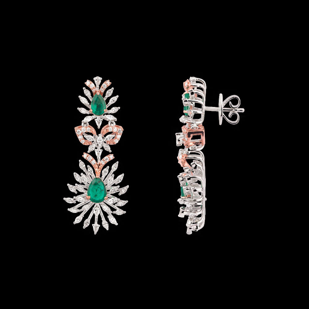 18K Two Tone Gold Diamond Jewellery - 2.13ct VVS-EF with Colour Stones