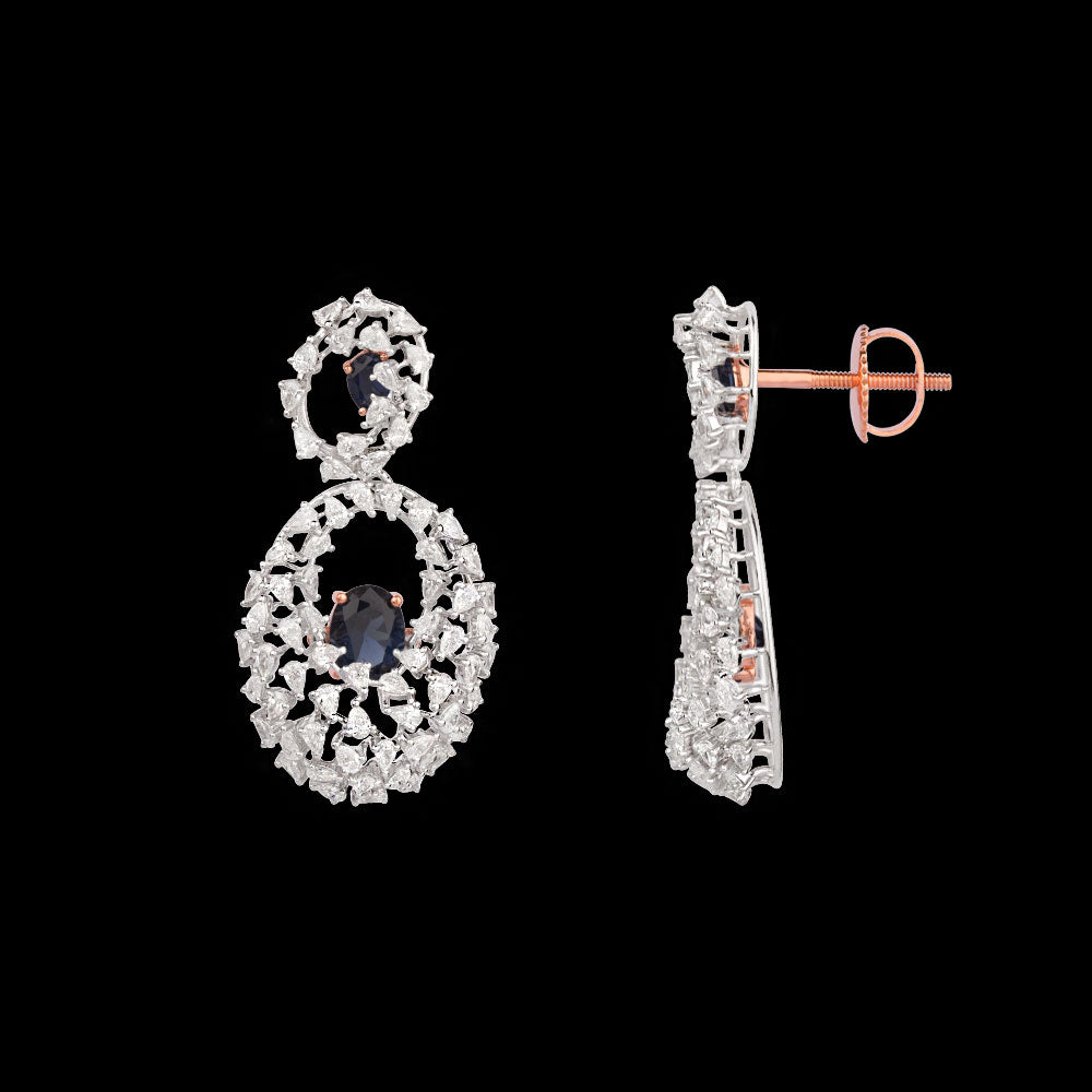 18K Two Tone Gold Diamond Jewellery - 4.19ct VVS-EF with Colour Stones