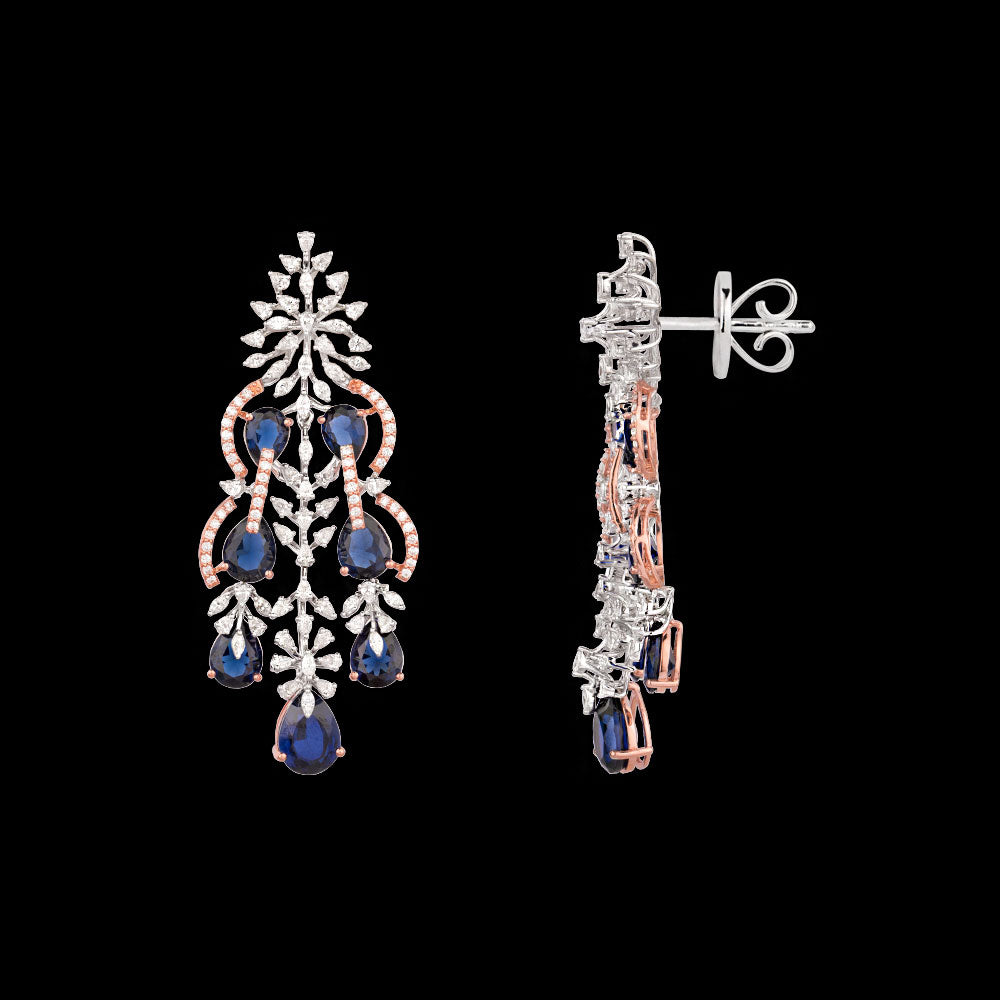 18K Two Tone Gold Diamond Jewellery - 3.19ct VVS-EF with Colour Stones