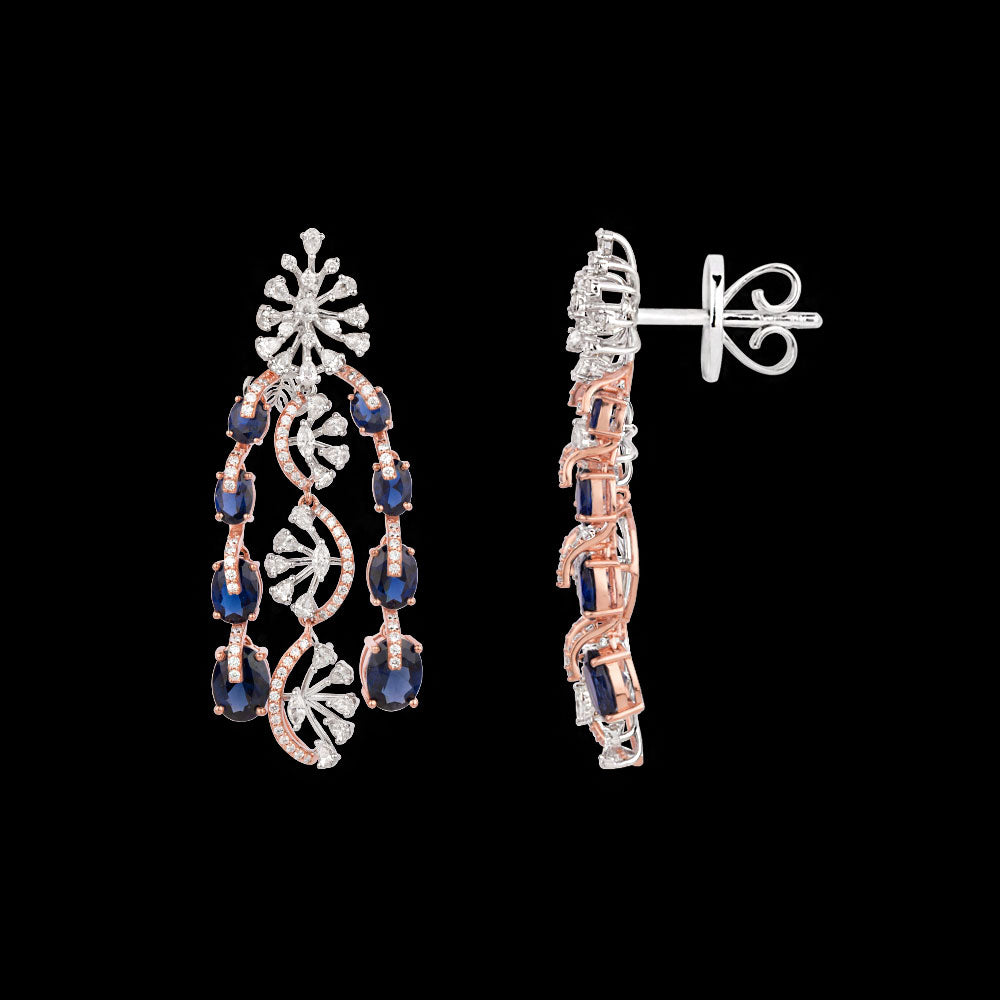 18K Two Tone Gold Diamond Jewellery - 3.15ct VVS-EF with Colour Stones
