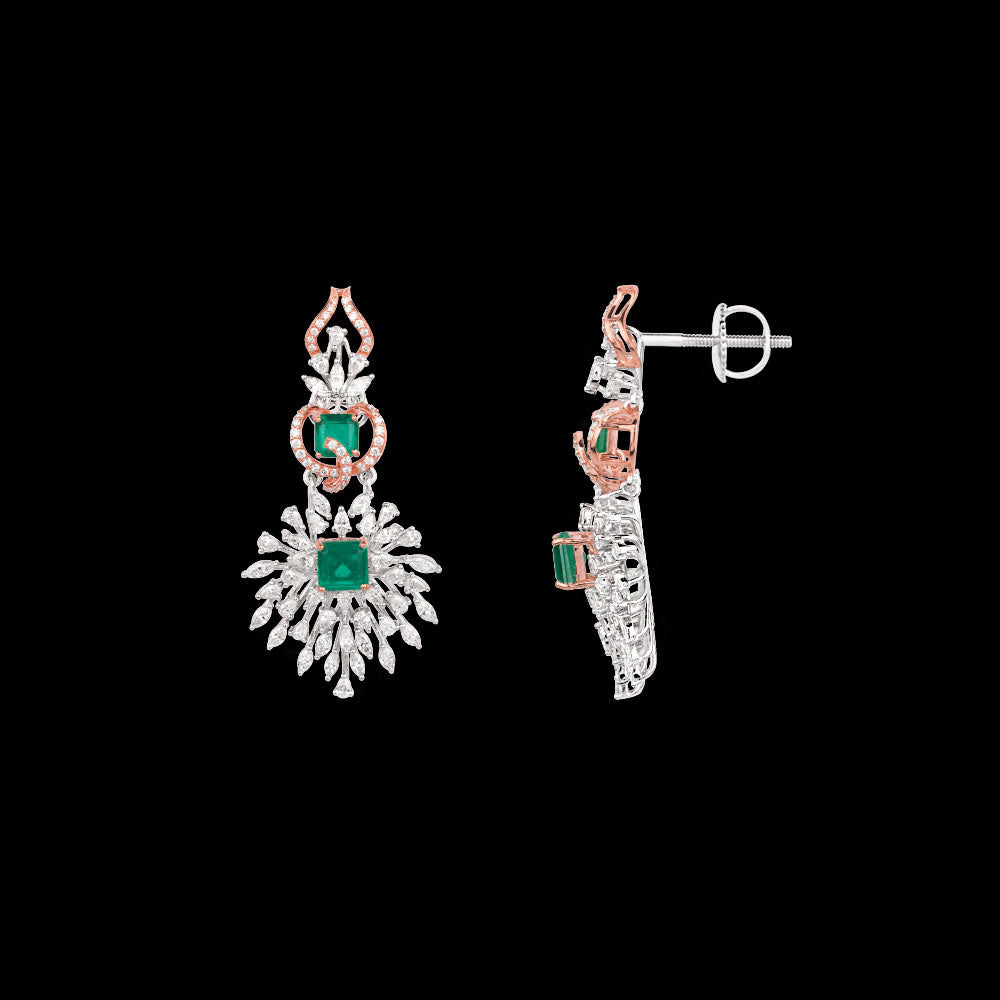 18K Two Tone Gold Diamond Jewellery - 3.82ct VVS-EF with Colour Stones