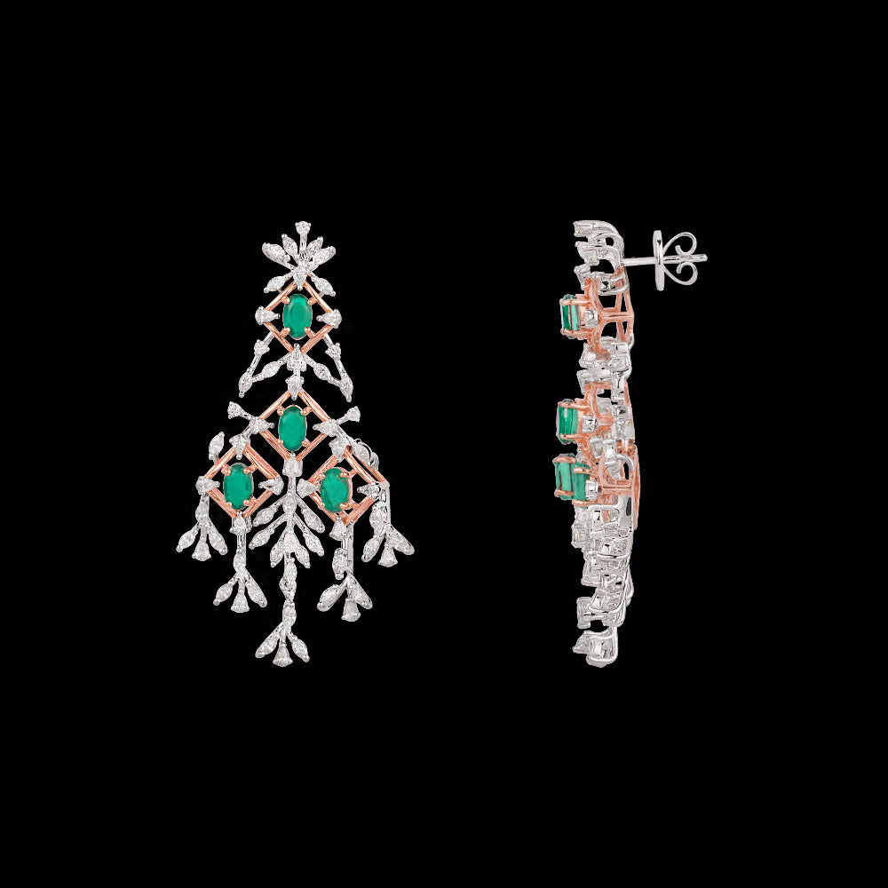 18K Two Tone Gold Diamond Jewellery - 2.17ct VVS-EF with Colour Stones