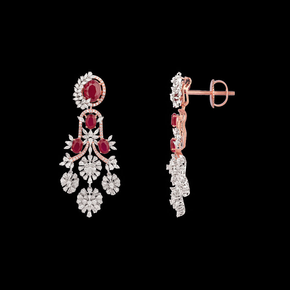 18K Two Tone Gold Diamond Jewellery - 7ct VVS-EF with Colour Stones
