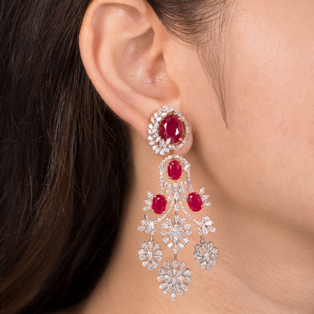 18K Two Tone Gold Diamond Jewellery - 7ct VVS-EF with Colour Stones