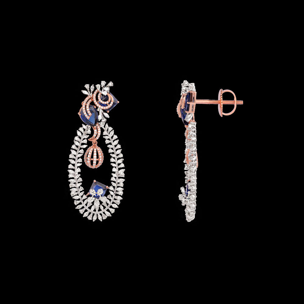 18K Two Tone Gold Diamond Jewellery - 7.56ct VVS-EF with Colour Stones