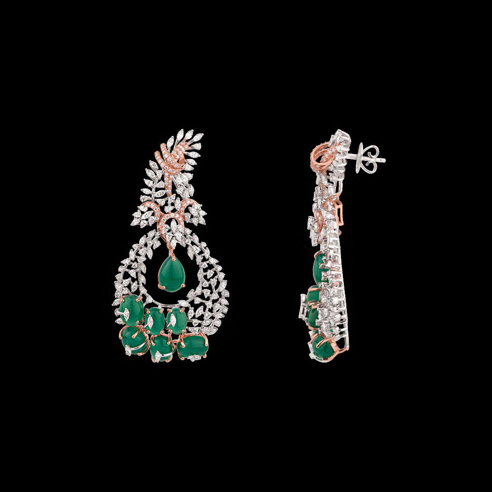 18K Two Tone Gold Diamond Jewellery - 4.9ct VVS-EF with Colour Stones