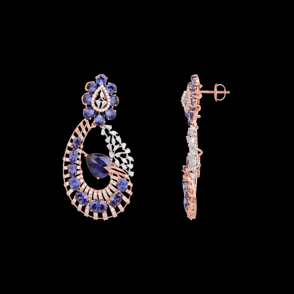 18K Two Tone Gold Diamond Jewellery - 2.26ct VVS-EF with Colour Stones