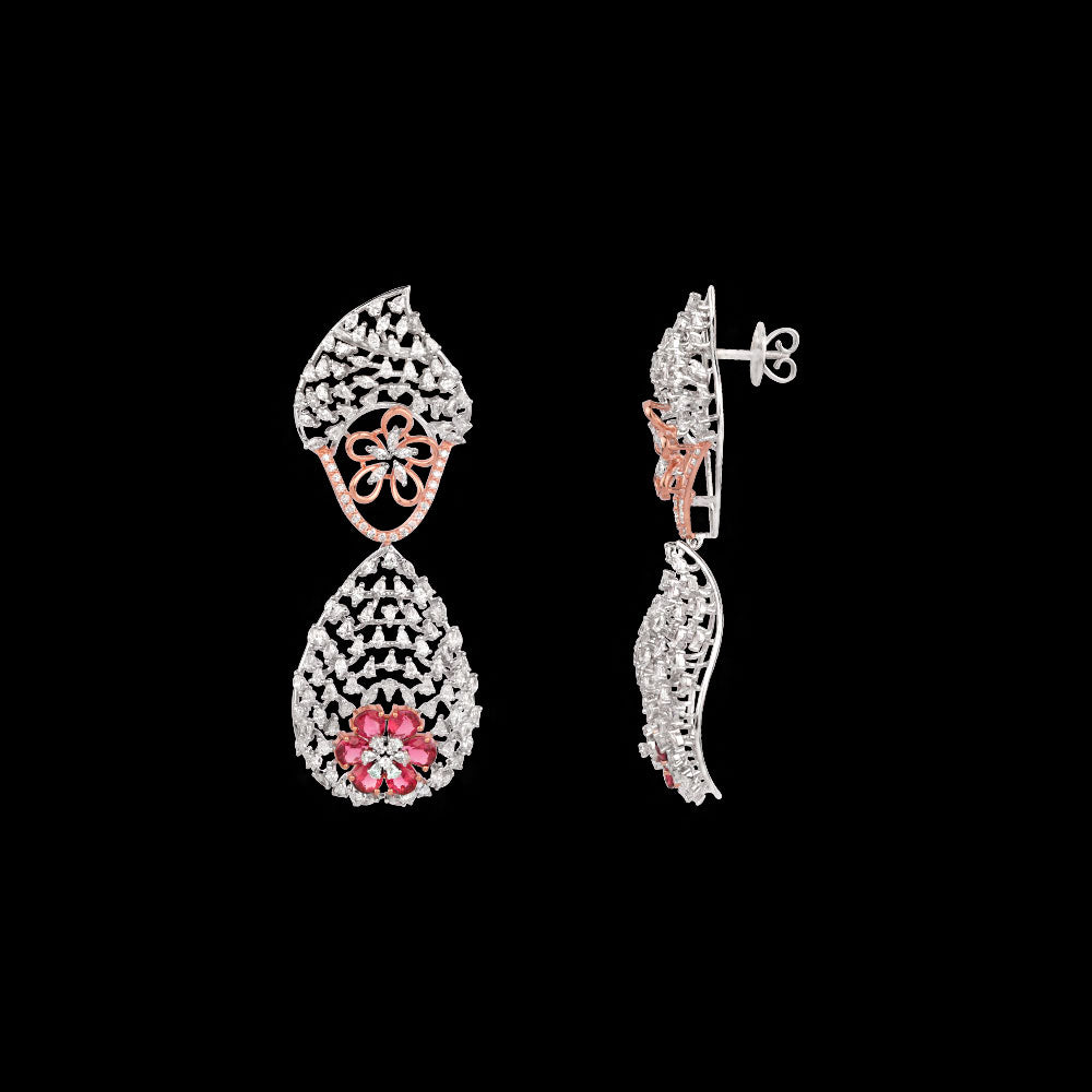 18K Two Tone Gold Diamond Jewellery - 5.55ct VVS-EF with Colour Stones