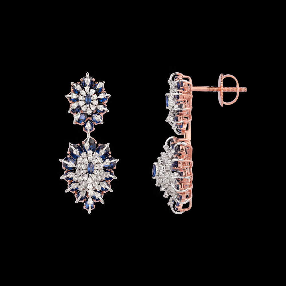 18K Two Tone Gold Diamond Jewellery - 2.43ct VVS-EF with Colour Stones