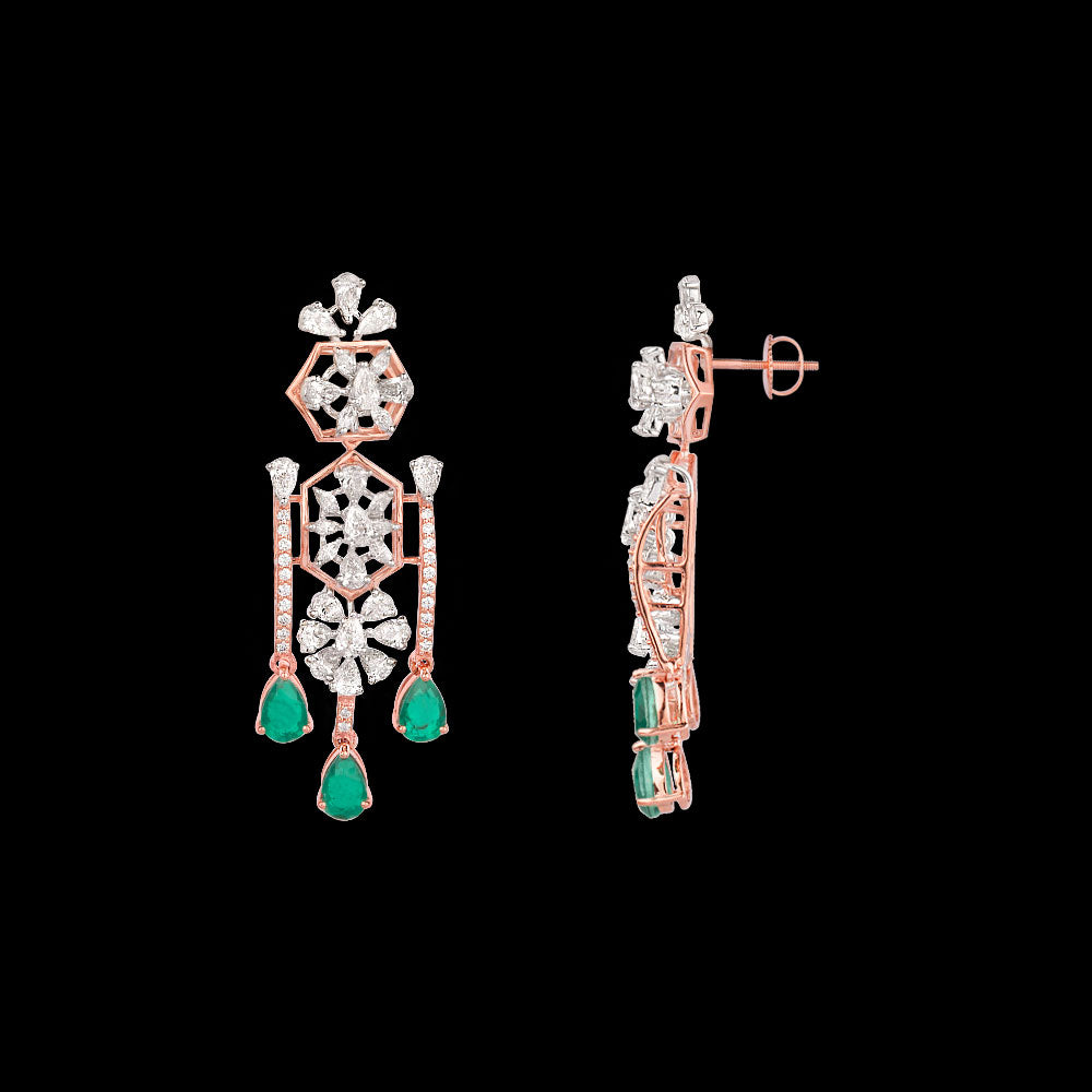 18K Two Tone Gold Diamond Jewellery - 3.48ct VVS-EF with Colour Stones