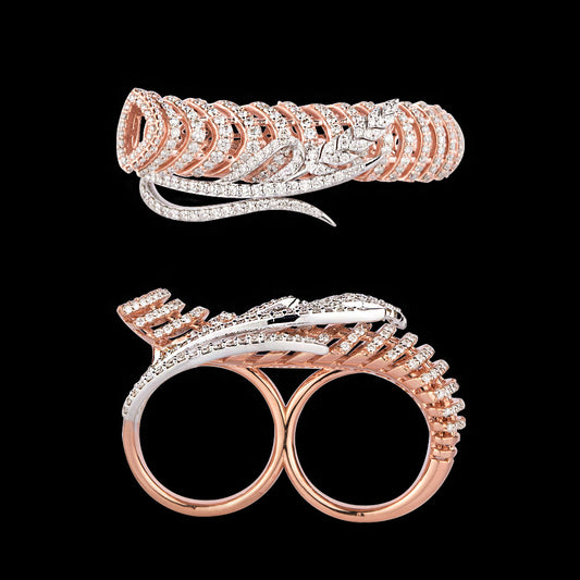18K Two Tone Gold Diamond Ring - 1.837ct VVS-VS-IJ
