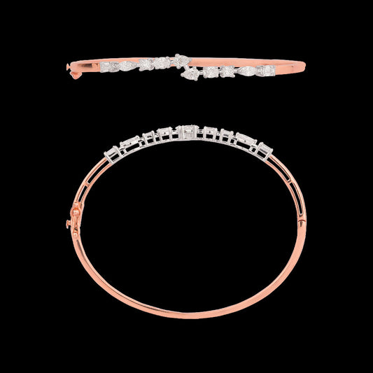 18K Two Tone Gold Diamond Kada - 1.18ct VS-SI-EF