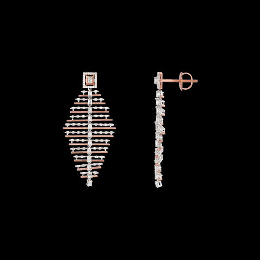 18K Two Tone Gold Diamond Earrings - 5.26ct VVS-EF