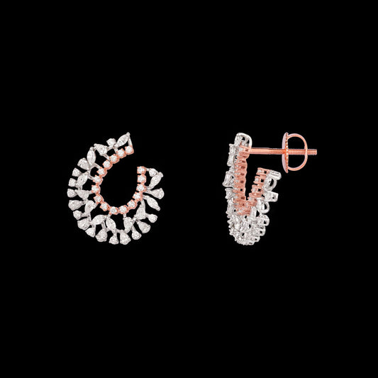 18K Two Tone Gold Diamond Earrings - 2.55ct VVS-EF