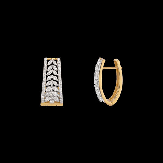 18K Two Tone Gold Diamond Earrings - 1.56ct VVS-VS-EF