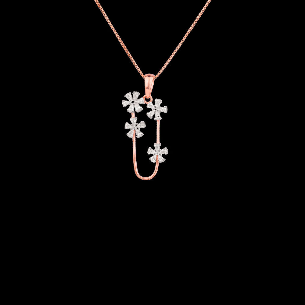18K Two Tone Gold Diamond Pendant - 0.76ct VVS-EF