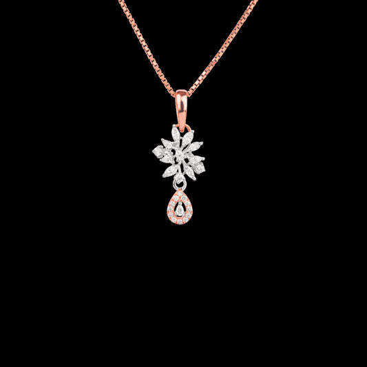 18K Two Tone Gold Diamond Pendant - 0.565ct VVS-EF