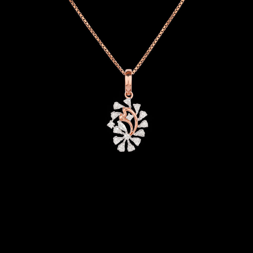 18K Two Tone Gold Diamond Pendant - 0.64ct VVS-EF