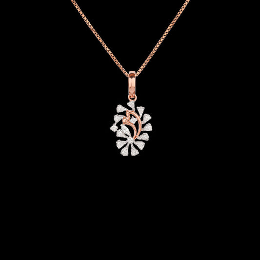 18K Two Tone Gold Diamond Pendant - 0.64ct VVS-EF