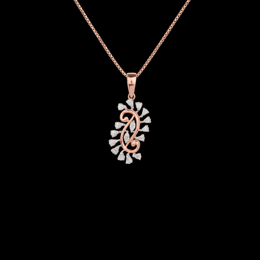 18K Two Tone Gold Diamond Pendant - 0.47ct VVS-VS-EF