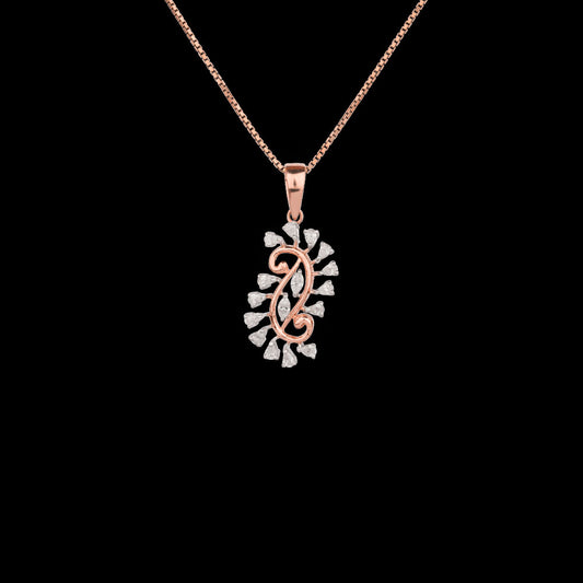 18K Two Tone Gold Diamond Pendant - 0.47ct VVS-VS-EF