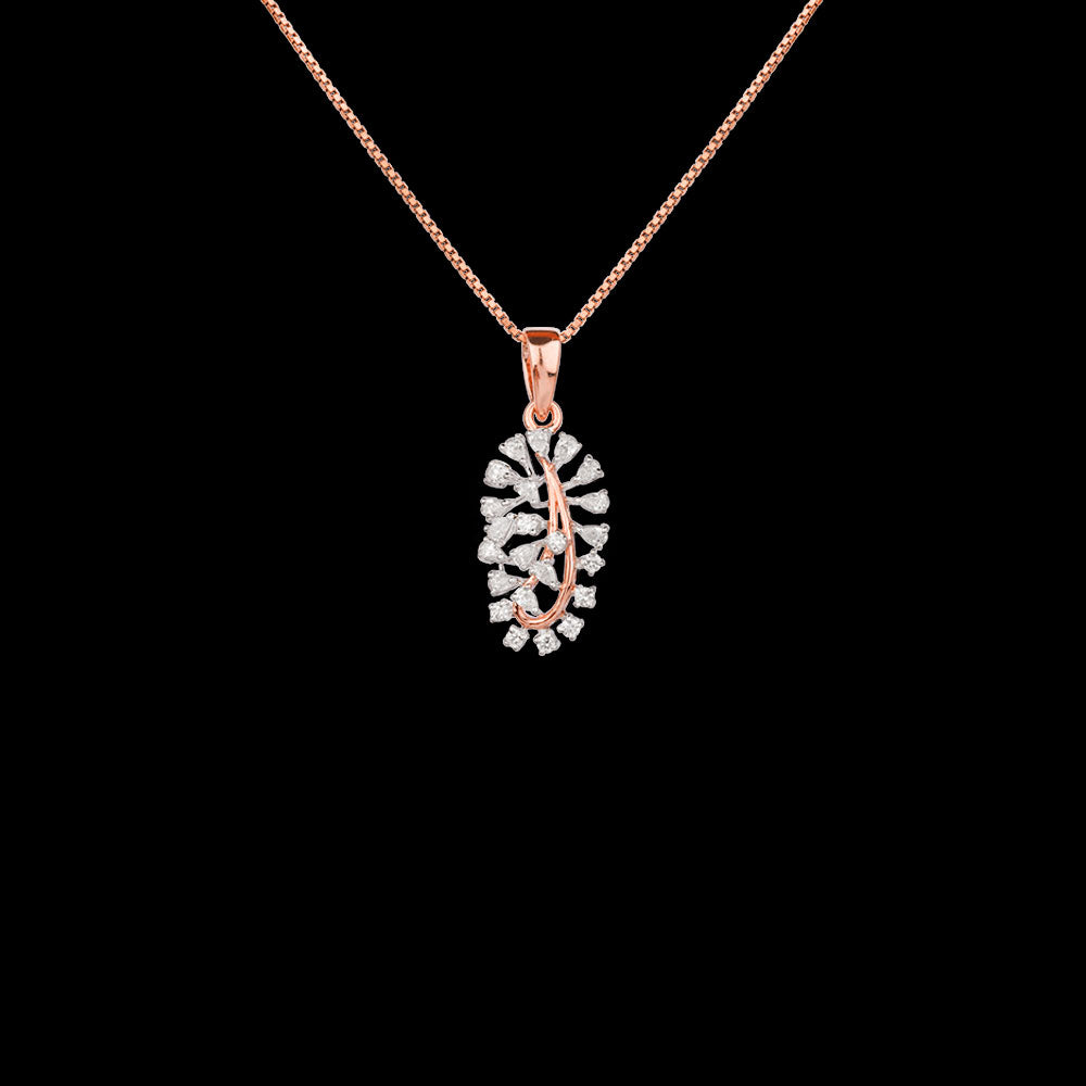 18K Two Tone Gold Diamond Pendant - 0.515ct VVS-EF
