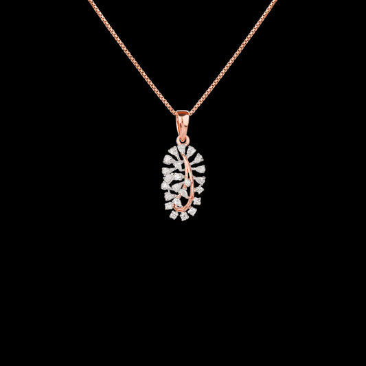 18K Two Tone Gold Diamond Pendant - 0.515ct VVS-EF