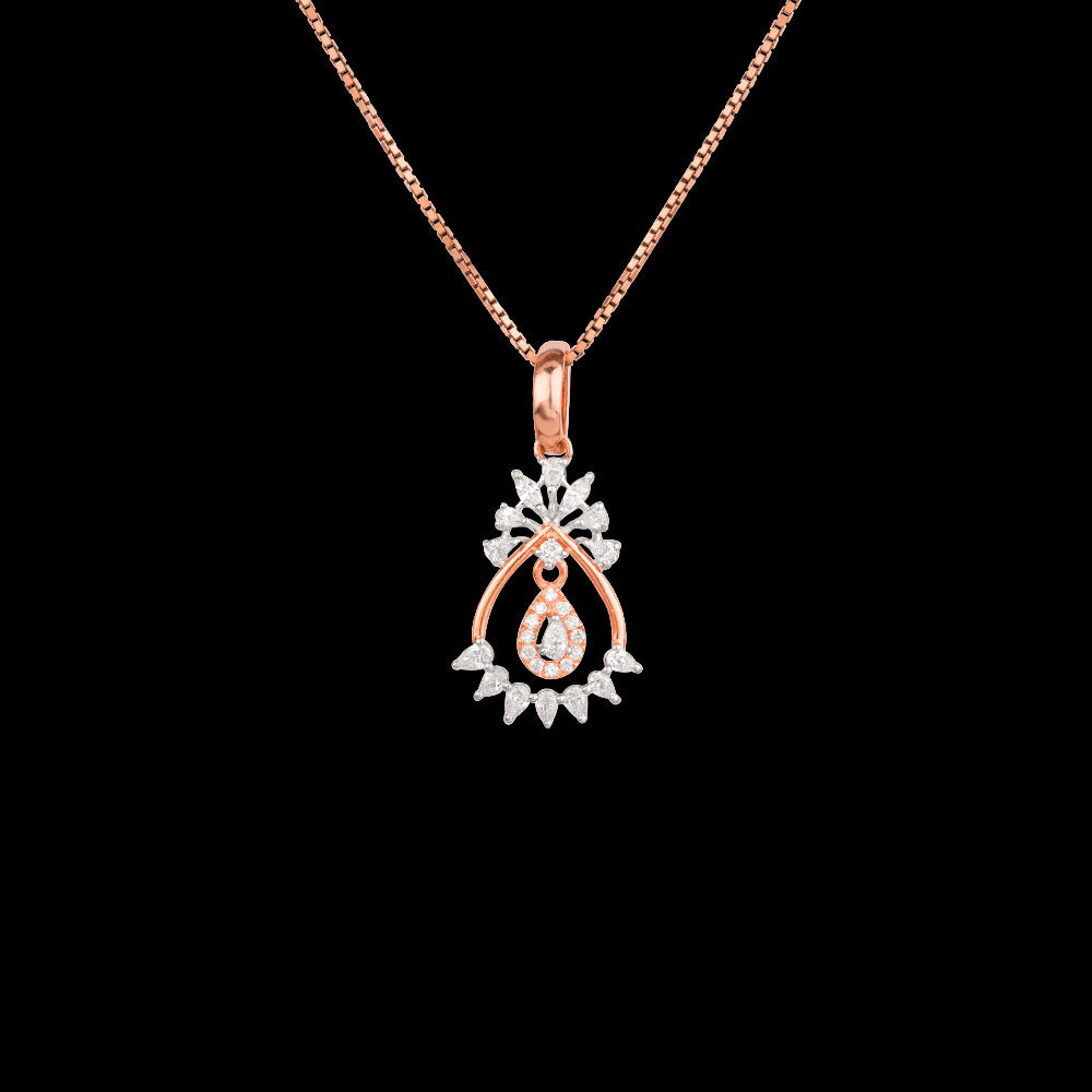 18K Two Tone Gold Diamond Pendant - 0.65ct VVS-EF