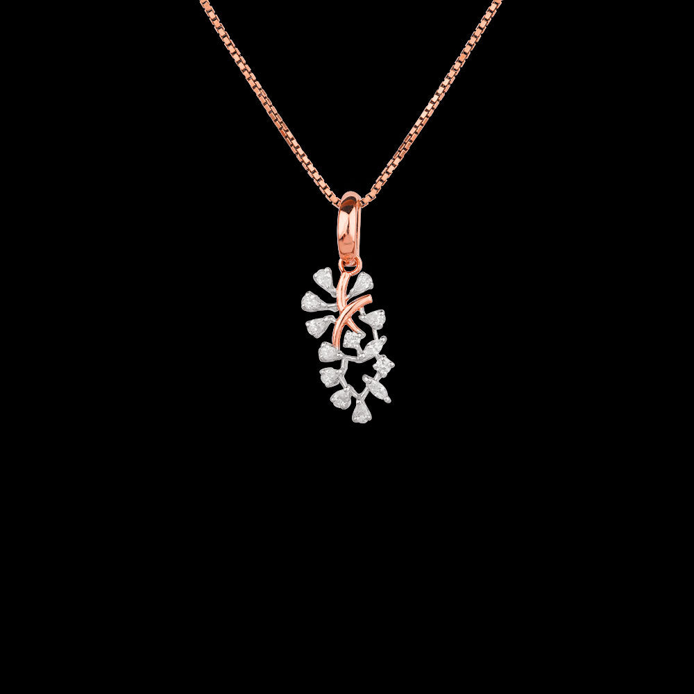 18K Two Tone Gold Diamond Pendant - 0.27ct VVS-EF