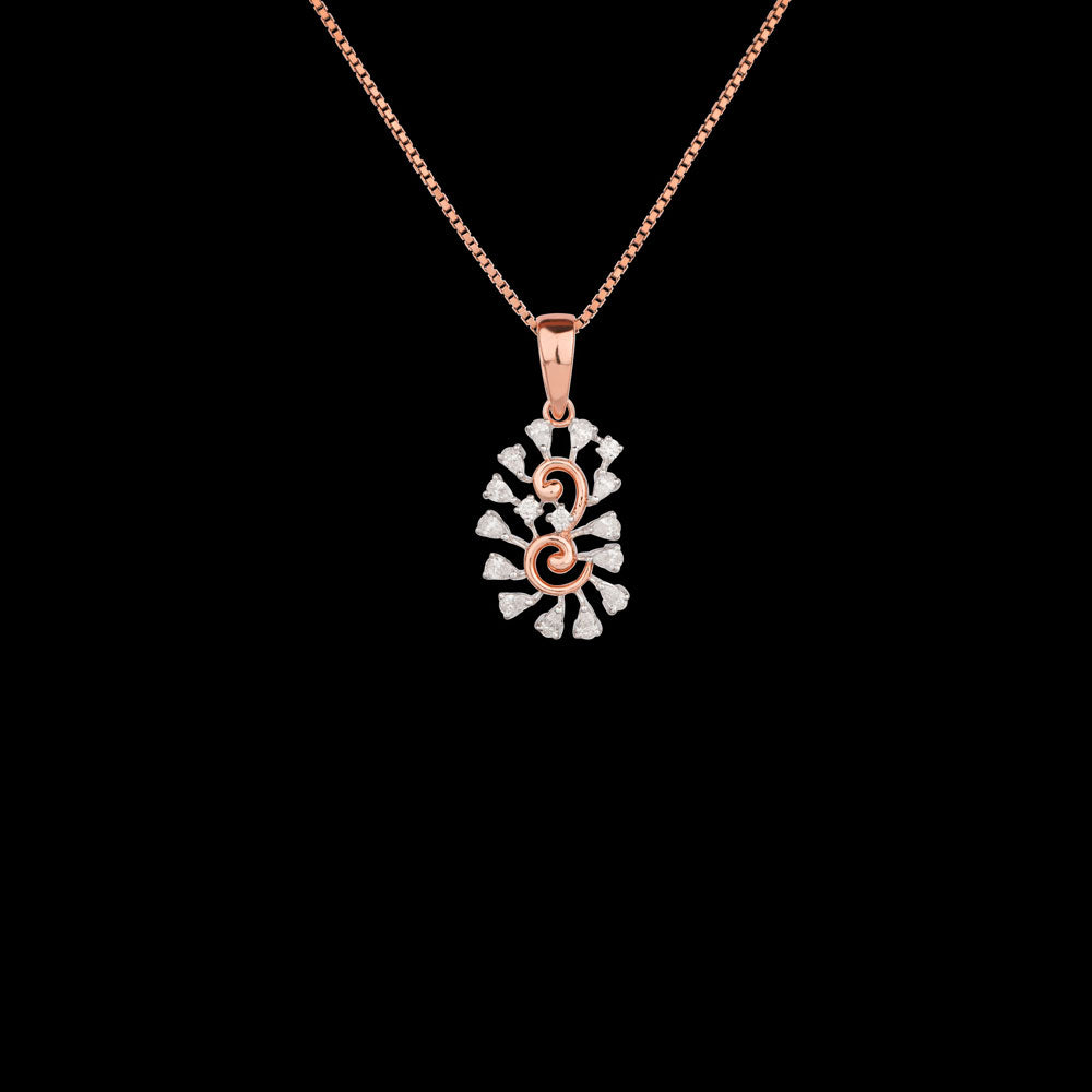18K Two Tone Gold Diamond Pendant - 0.405ct VVS-EF